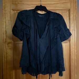 BCBGMaxAzria Black Ruffled Blouse